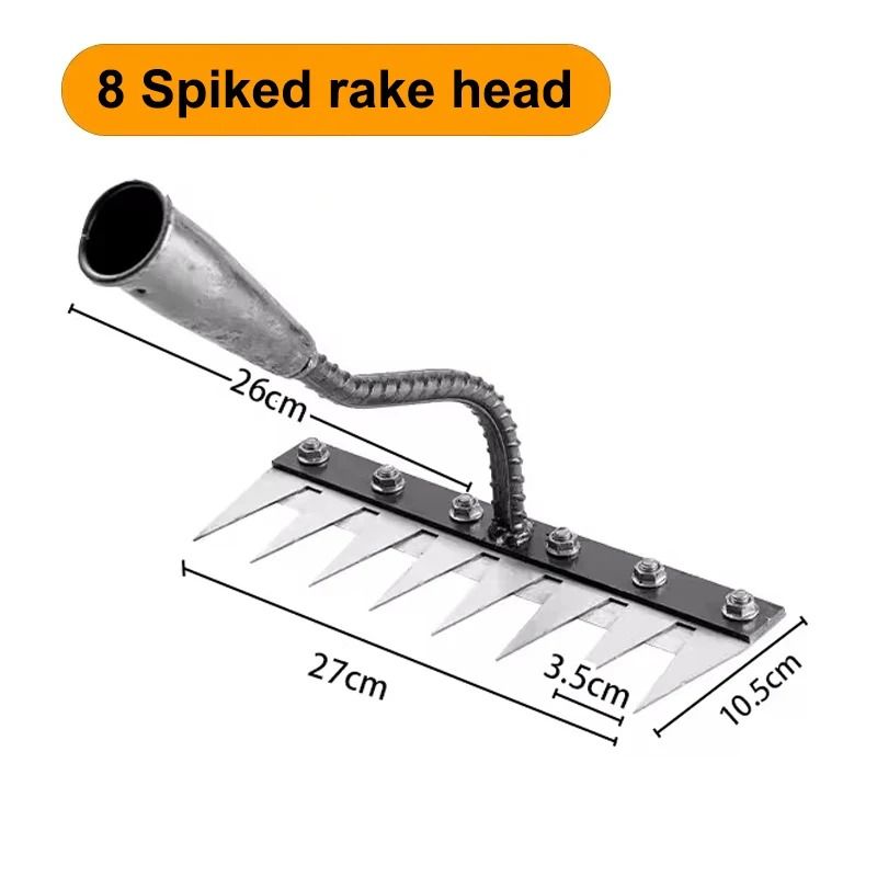 Heavy Duty Iron Garden Rake With 5 To 8 Teeth For Soil Loosening And Weeding 10