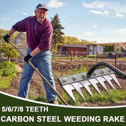 Heavy Duty Iron Garden Rake With 5 To 8 Teeth For Soil Loosening And Weeding 2