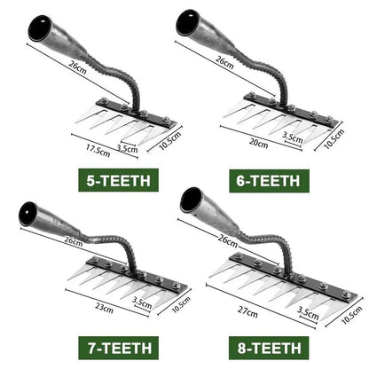 Heavy Duty Iron Garden Rake With 5 To 8 Teeth For Soil Loosening And Weeding 5