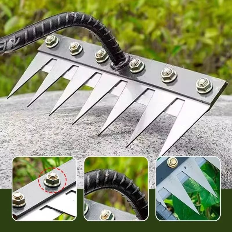 Heavy Duty Iron Garden Rake With 5 To 8 Teeth For Soil Loosening And Weeding 6