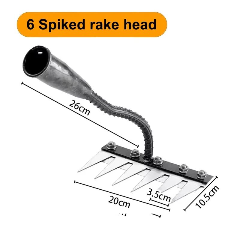 Heavy Duty Iron Garden Rake With 5 To 8 Teeth For Soil Loosening And Weeding 8