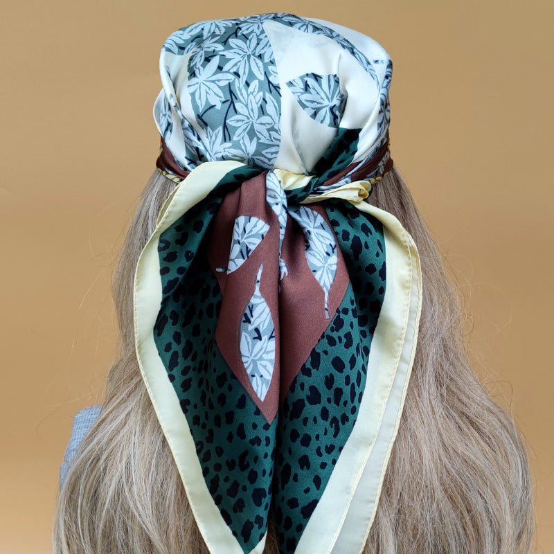 The Four Seasons Design Silk Hijab, Luxury Beach Headscarf for Women, New Style Sunscreen Square Scarves Popular