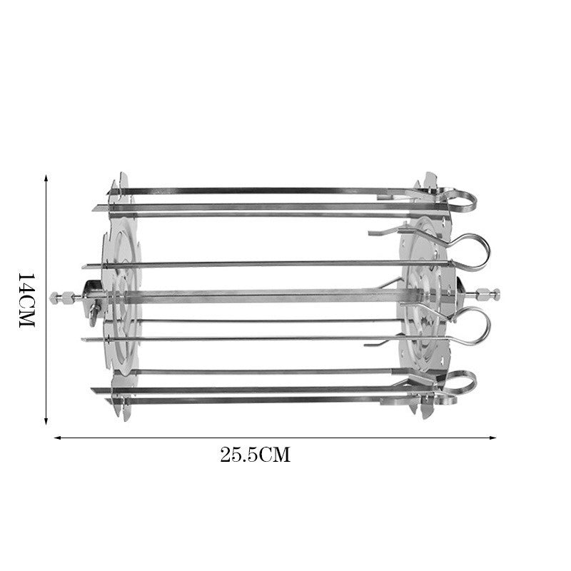 Premium Oven Grill Cage Stainless Steel Skewers For Rotating BBQ HeatResistant NonStick Kebab Maker 4