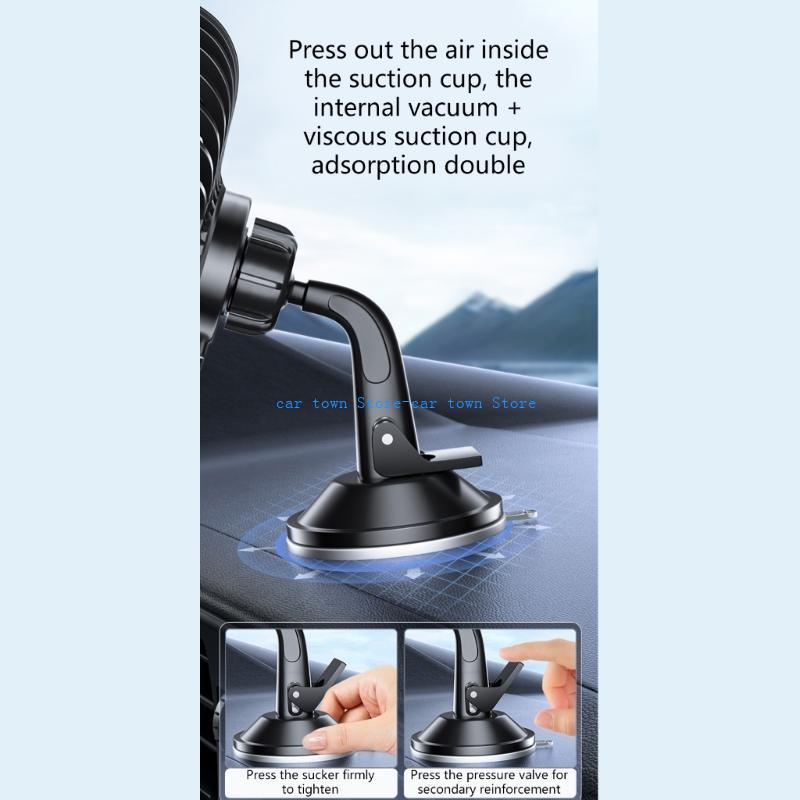 Powerful 3 Speed RXJE USB Fan, Rechargeable Portable Clip on Fan, Vehicle Cooling Fan for Car Truck SUV Tent RV