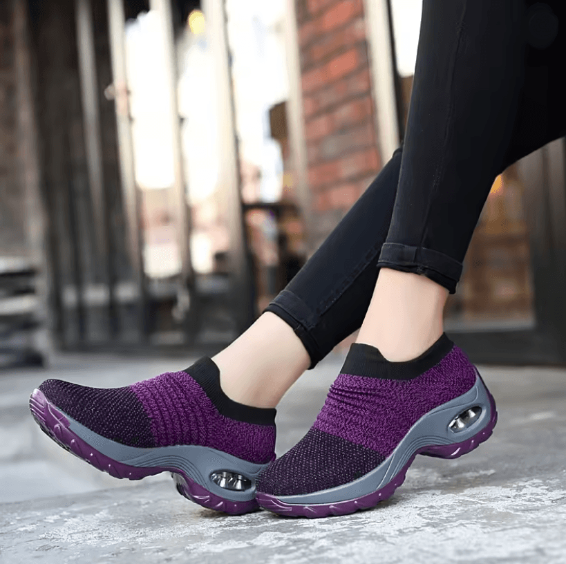 Womens Fly Weave Breathable Walking Platform Sneakers Sport Shoes