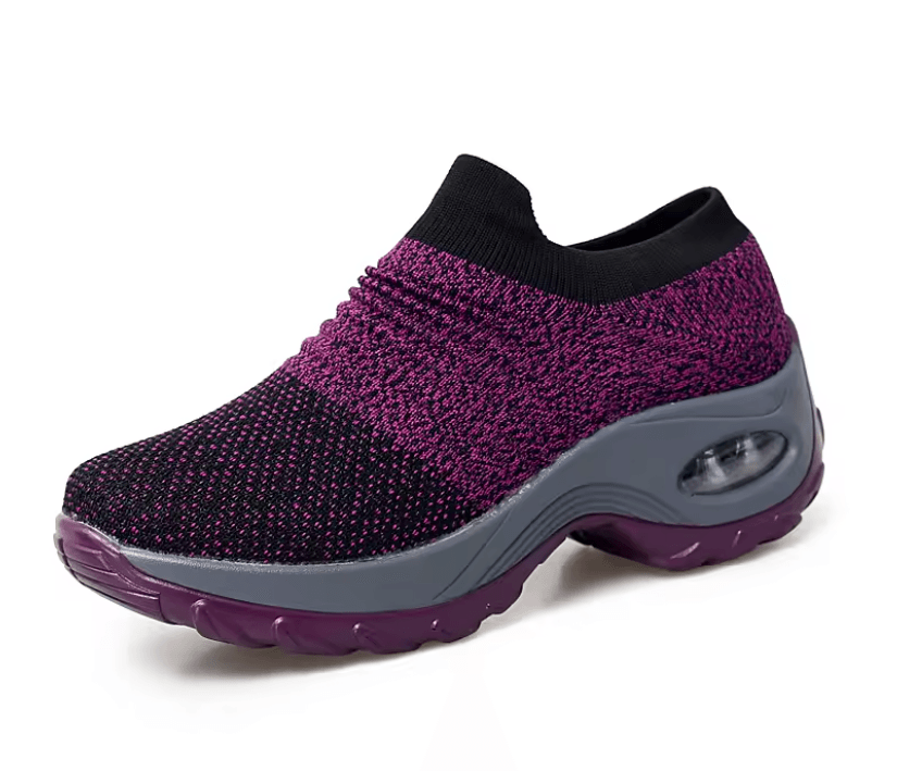 Womens Fly Weave Breathable Walking Platform Sneakers Sport Shoes 5