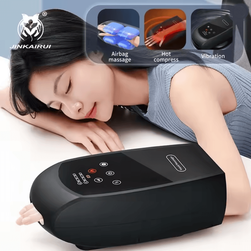 Jinkairui Air Compression Hand Massager with Heat and Vibration