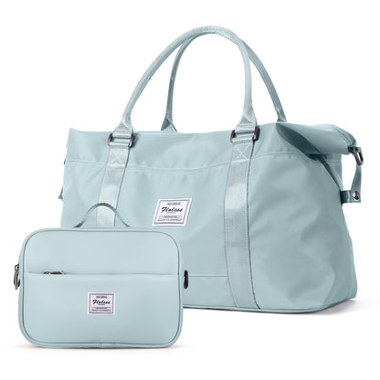 Women Weekender Travel Tote Bag, Gym Duffel with Wet Pocket, Overnight Bag with Toiletry Pouch for Labor
