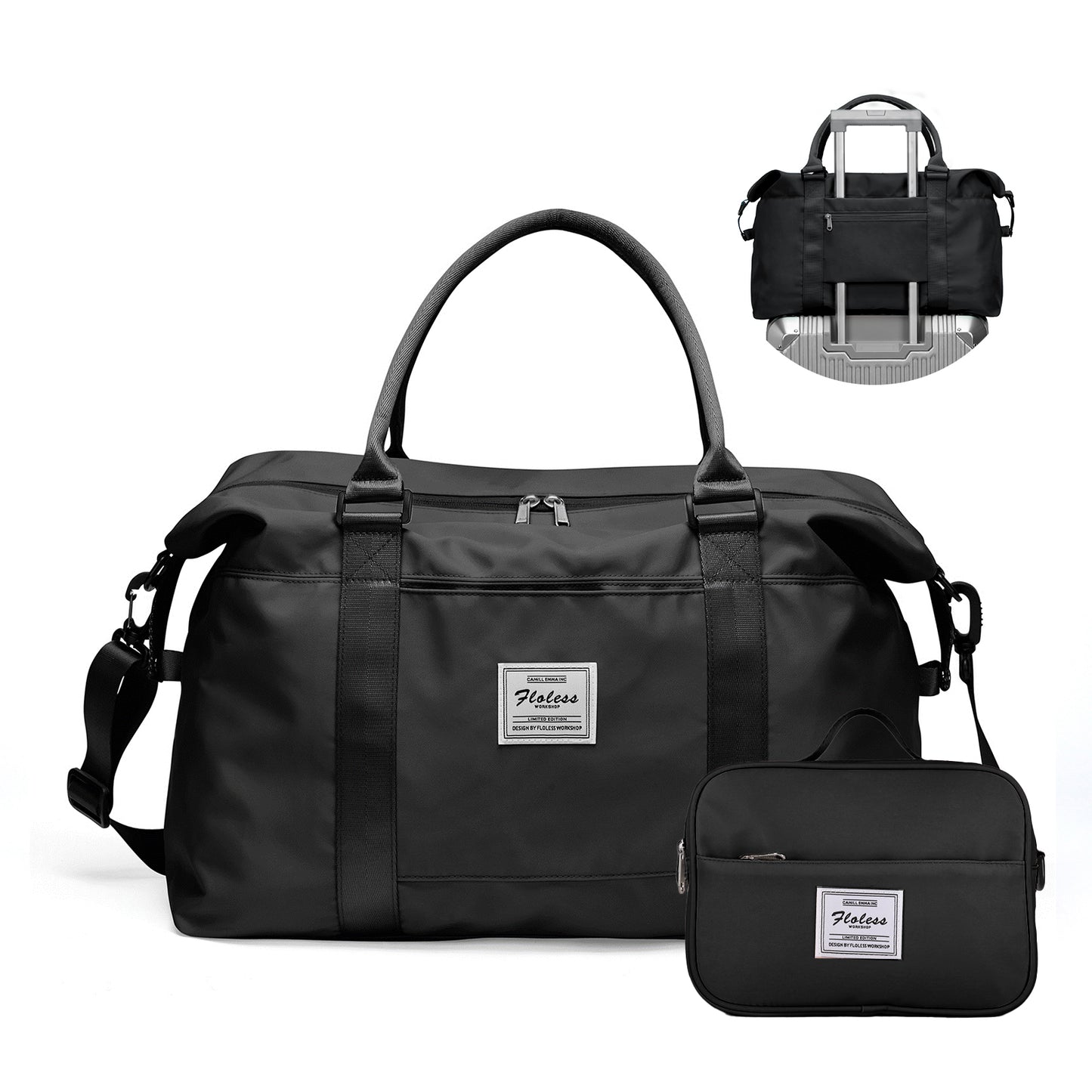 Women Weekender Travel Tote Bag, Gym Duffel with Wet Pocket, Overnight Bag with Toiletry Pouch for Labor