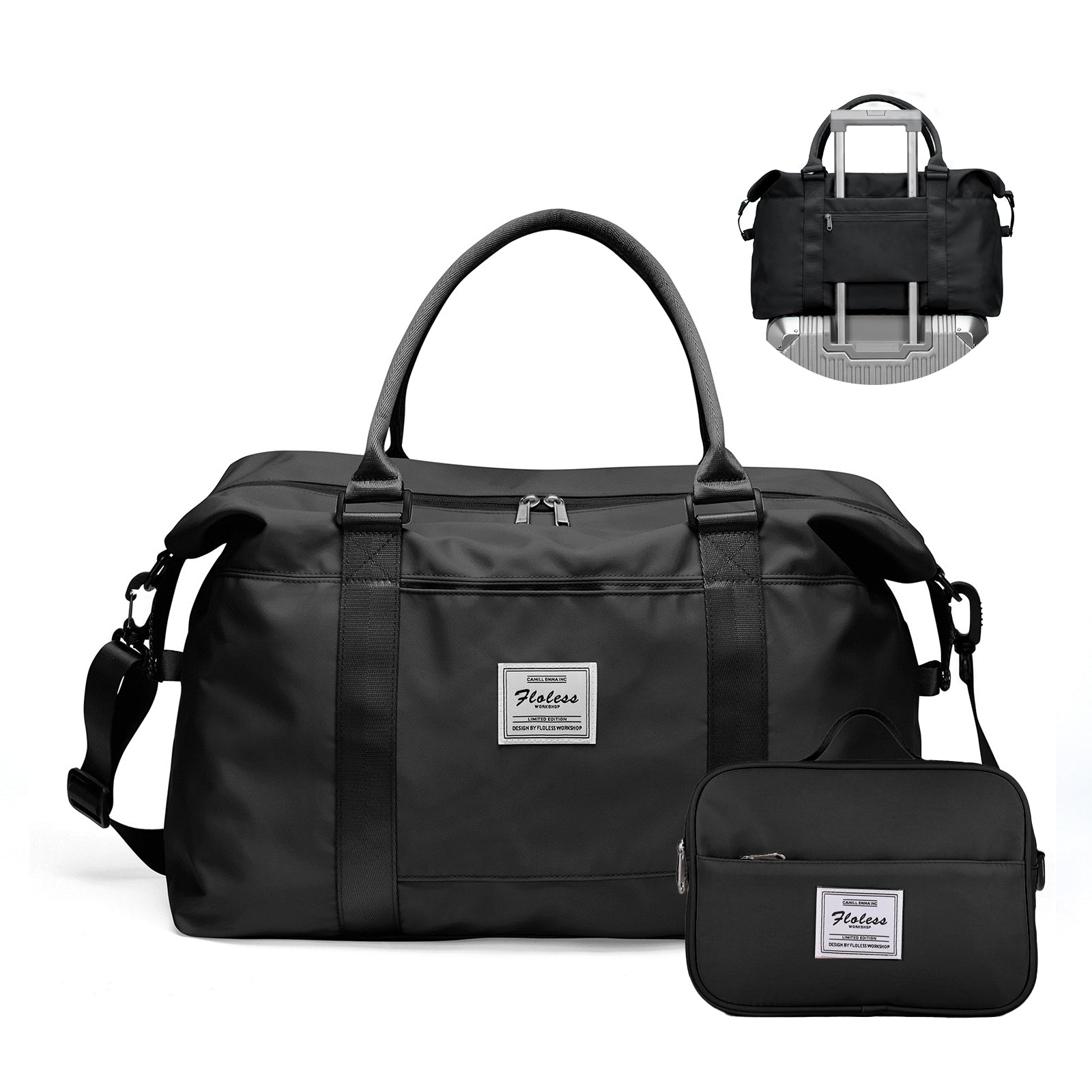 Women Weekender Travel Tote Bag, Gym Duffel with Wet Pocket, Overnight Bag with Toiletry Pouch for Labor
