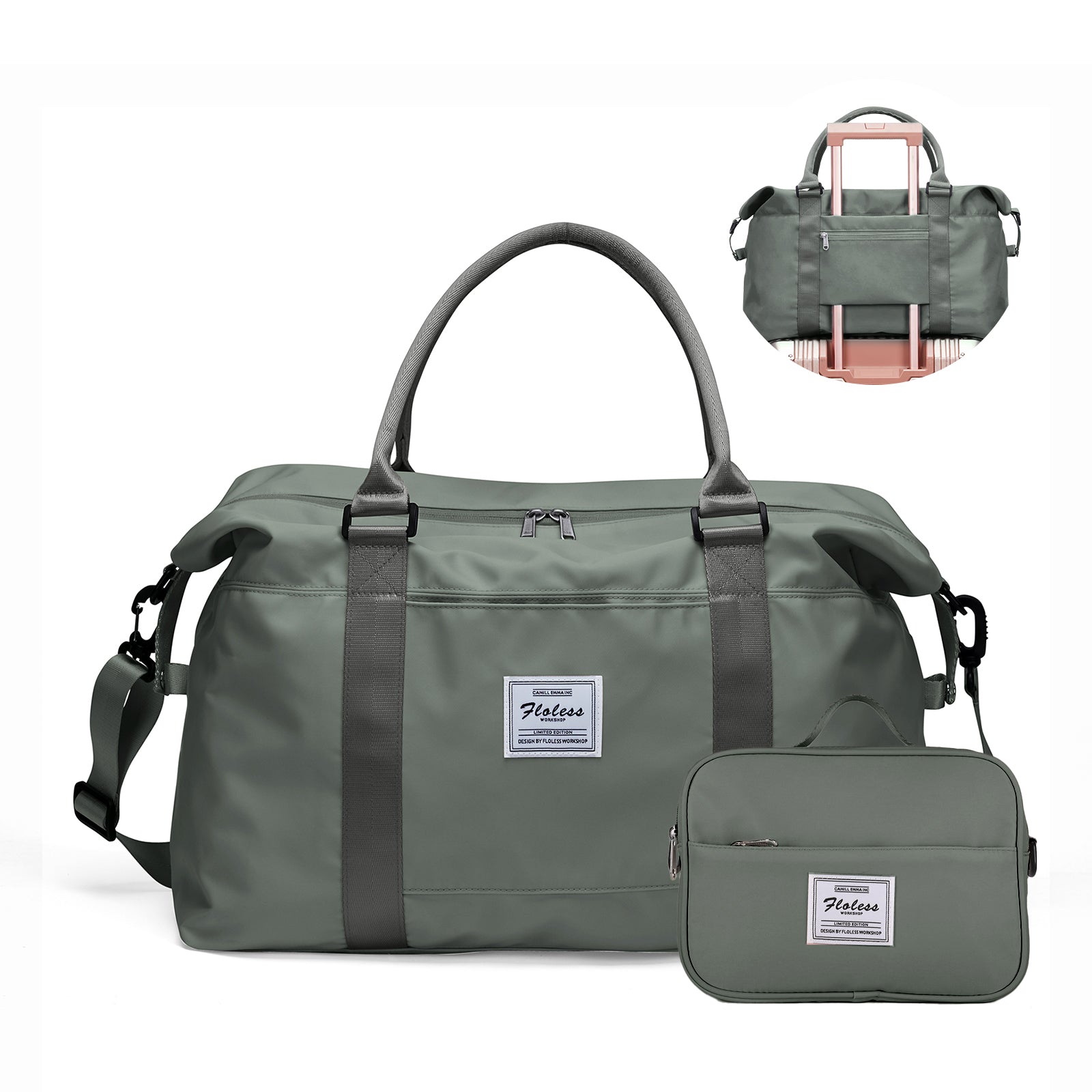 Women Weekender Travel Tote Bag, Gym Duffel with Wet Pocket, Overnight Bag with Toiletry Pouch for Labor