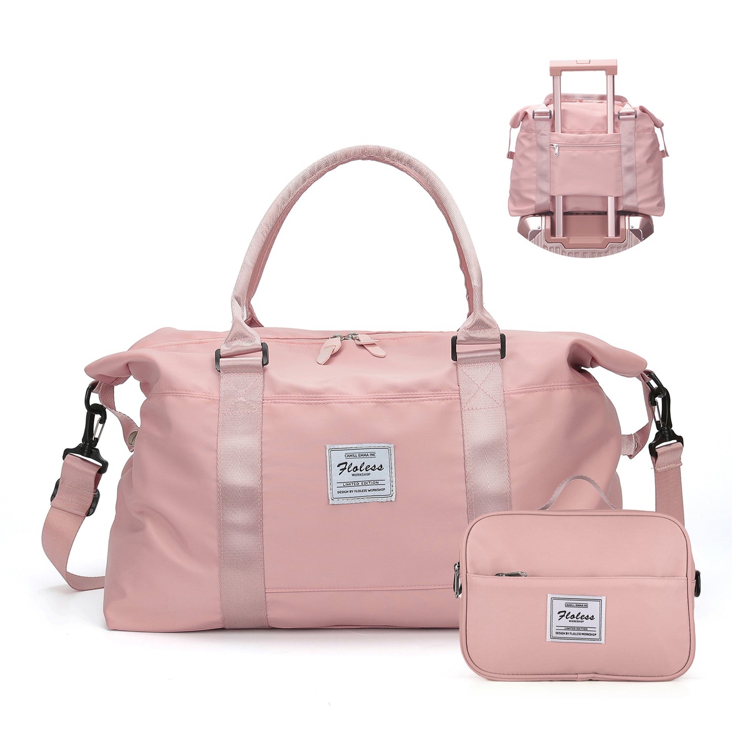 Women Weekender Travel Tote Bag, Gym Duffel with Wet Pocket, Overnight Bag with Toiletry Pouch for Labor