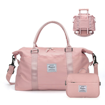 Women Weekender Travel Tote Bag, Gym Duffel with Wet Pocket, Overnight Bag with Toiletry Pouch for Labor