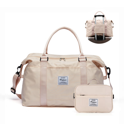 Women Weekender Travel Tote Bag, Gym Duffel with Wet Pocket, Overnight Bag with Toiletry Pouch for Labor