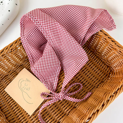 French Pastoral Style SubHeadscarf Womens Fashion Triangle Scarf For Spring Summer Decorative Tied  5