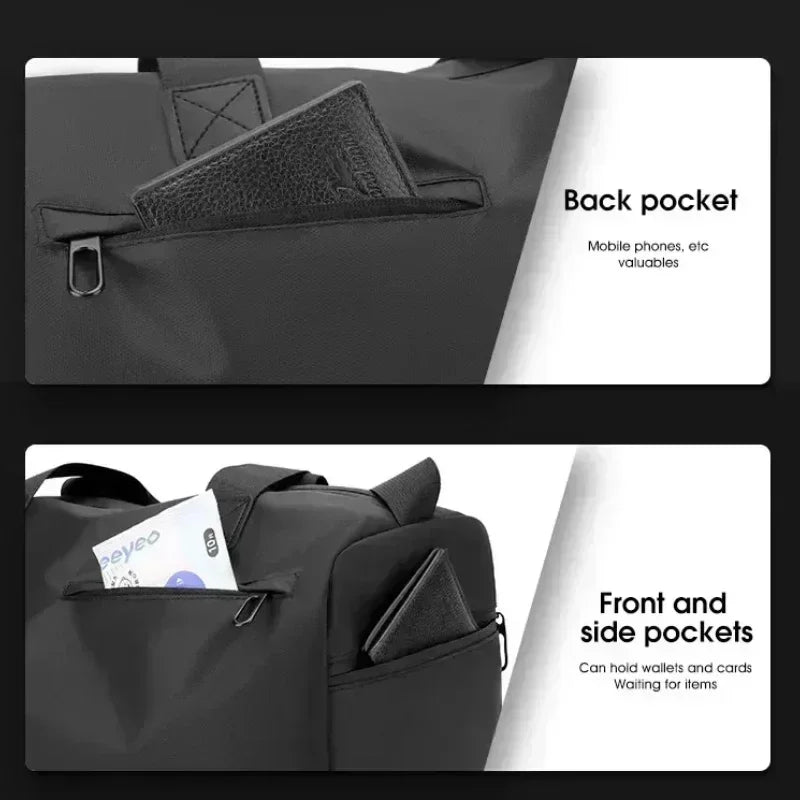 Large Capacity Oxford Zipper Travel Bags, Waterproof Sports Duffel, Thick Fabric Fitness Luggage for Gym or Trips