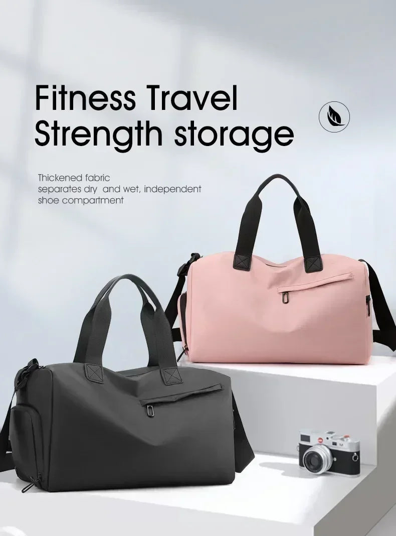 Large Capacity Oxford Zipper Travel Bags, Waterproof Sports Duffel, Thick Fabric Fitness Luggage for Gym or Trips