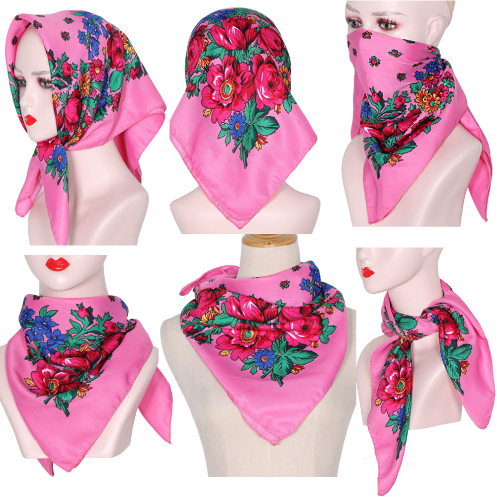 French Pastoral Style Sub-Headscarf, Womens Fashion Triangle Scarf for Spring, Summer, Decorative Tied Hair Headband