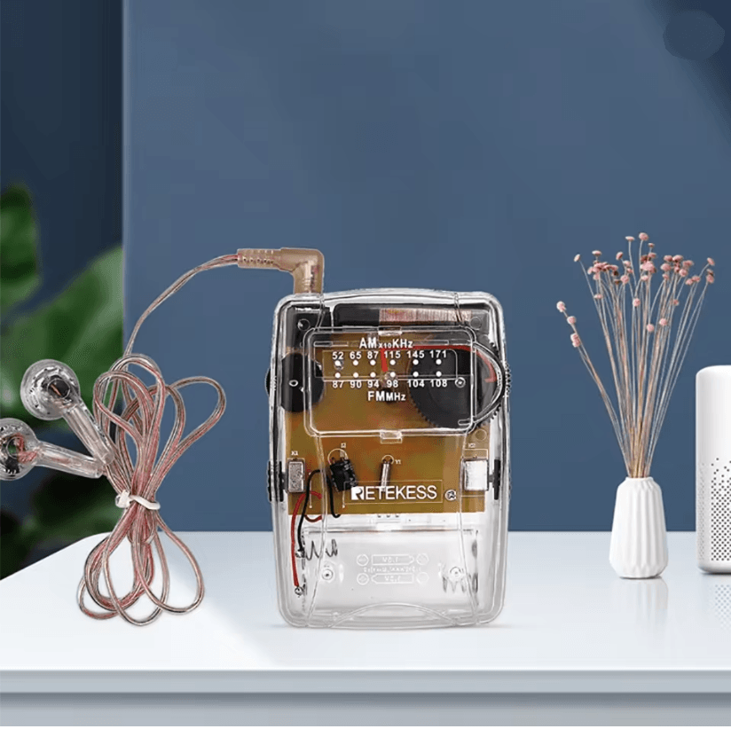 Portable Transparent AM FM Pocket Radio With Headphone Jack Mini Radio For Church And Outdoors 1