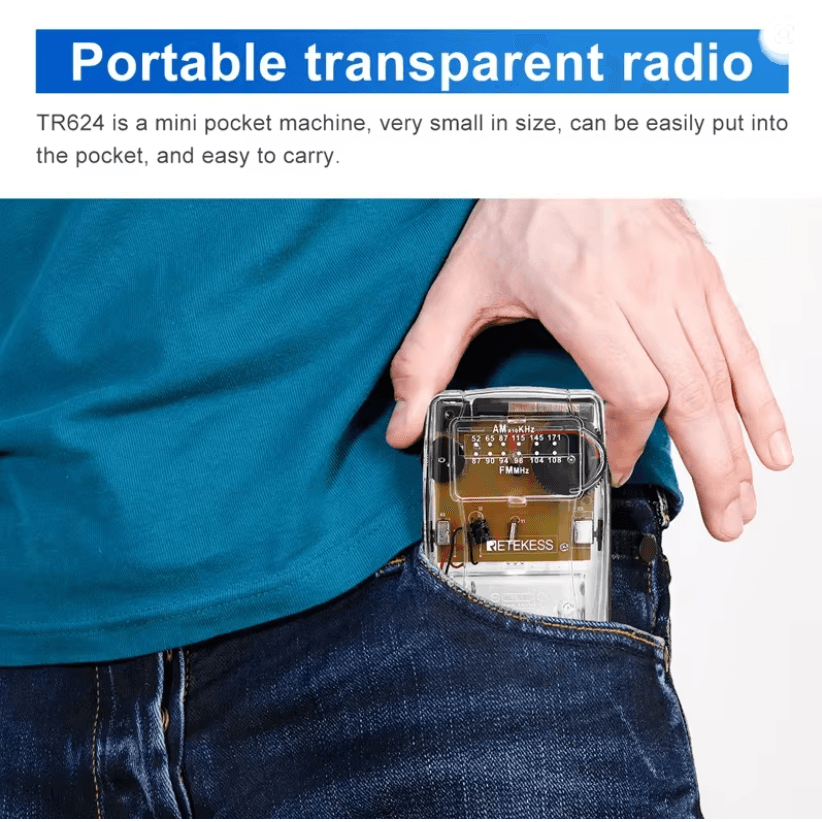 Portable Transparent AM FM Pocket Radio With Headphone Jack Mini Radio For Church And Outdoors 2