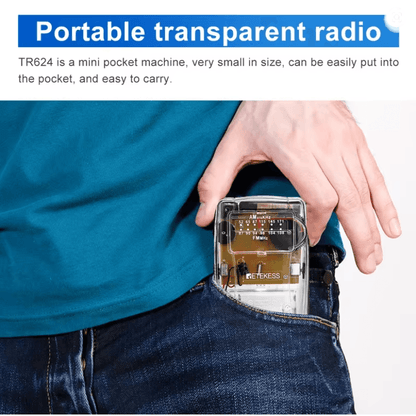 Portable Transparent AM FM Pocket Radio With Headphone Jack Mini Radio For Church And Outdoors 2