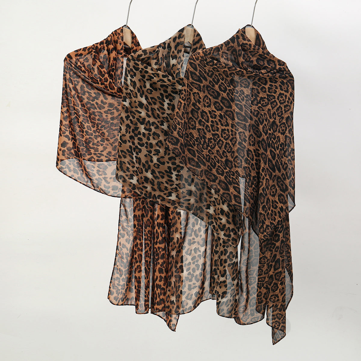 Chiffon Leopard Print Hijab Scarf, Muslim Womens Fashion Shawl, Islamic Turban Headscarf for Ramadan & Daily Wear