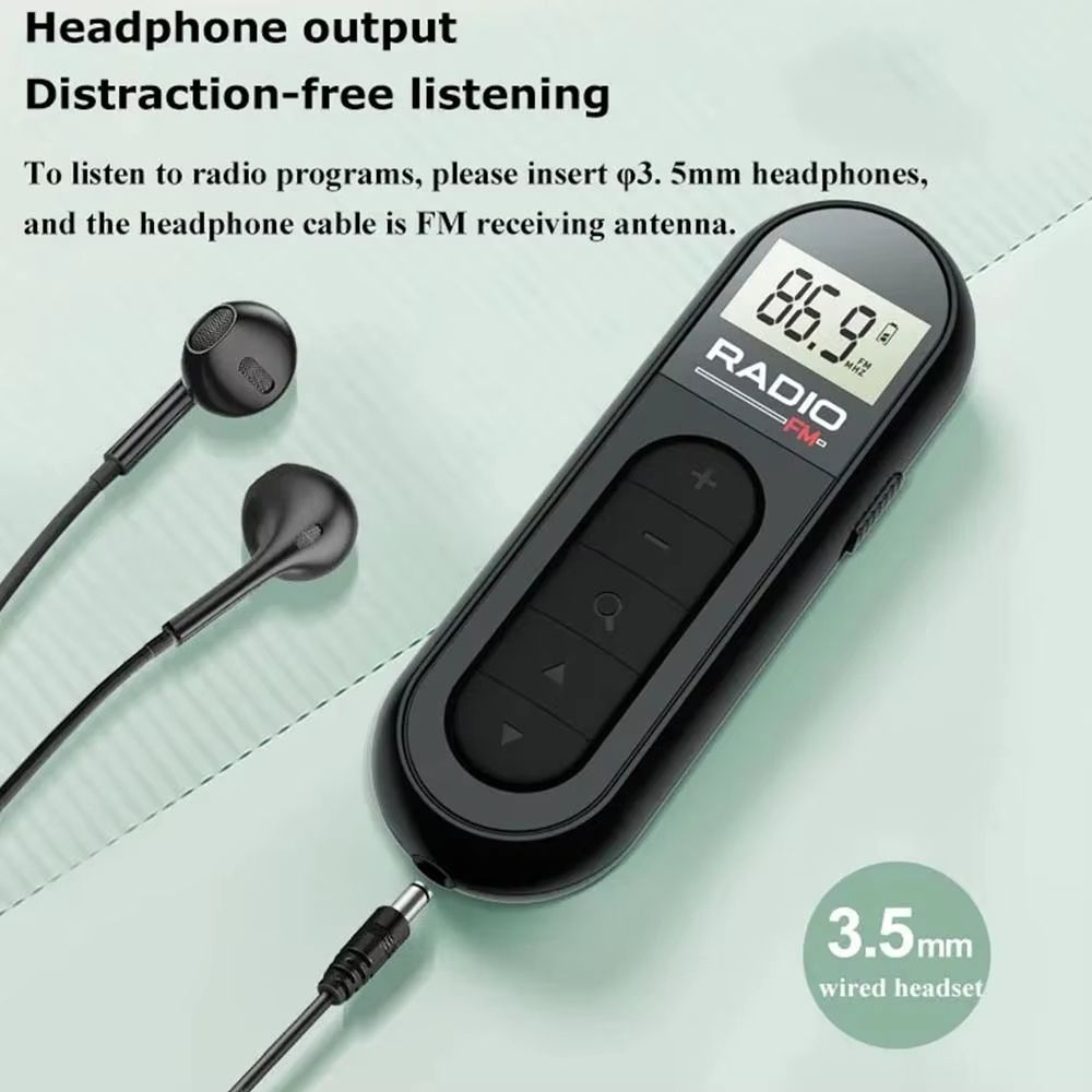 Mini Rechargeable FM Radio With LCD Display  PocketSized Portable Radio With 35mm Headphone Jack 2