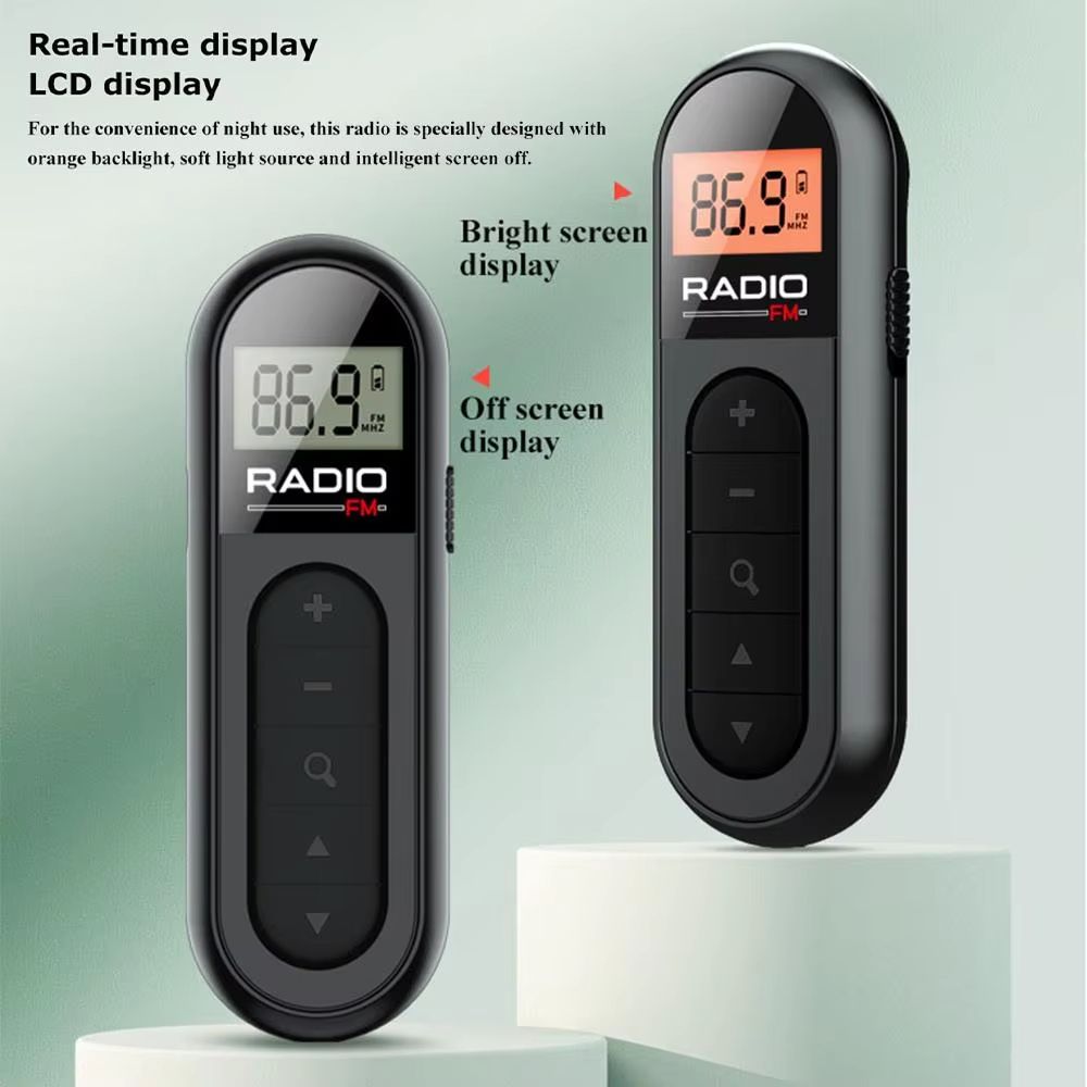 Mini Rechargeable FM Radio With LCD Display  PocketSized Portable Radio With 35mm Headphone Jack 3