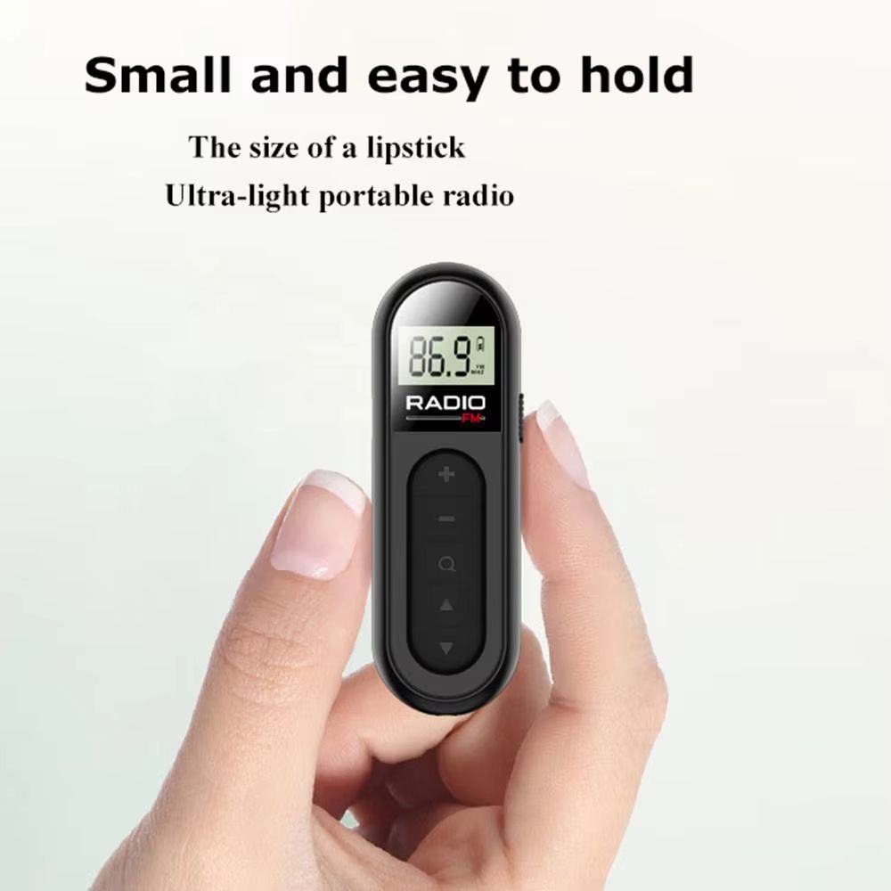 Mini Rechargeable FM Radio With LCD Display  PocketSized Portable Radio With 35mm Headphone Jack 4