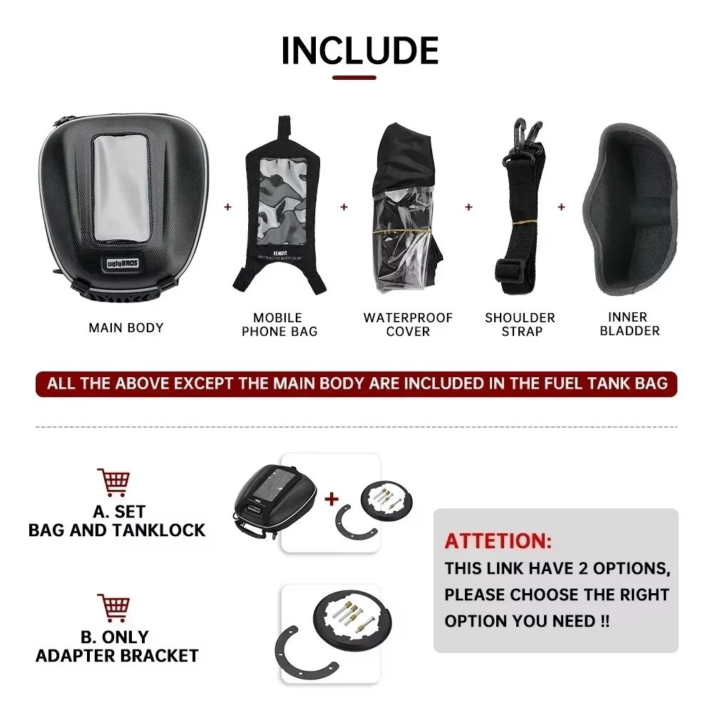 BMW Style Tanklock Racing Tank Bag Waterproof Motorcycle Tank Bag For GS R1250GS S1000XR 5