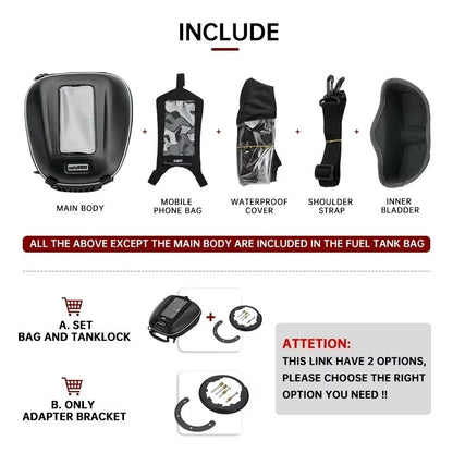 BMW Style Tanklock Racing Tank Bag Waterproof Motorcycle Tank Bag For GS R1250GS S1000XR 5