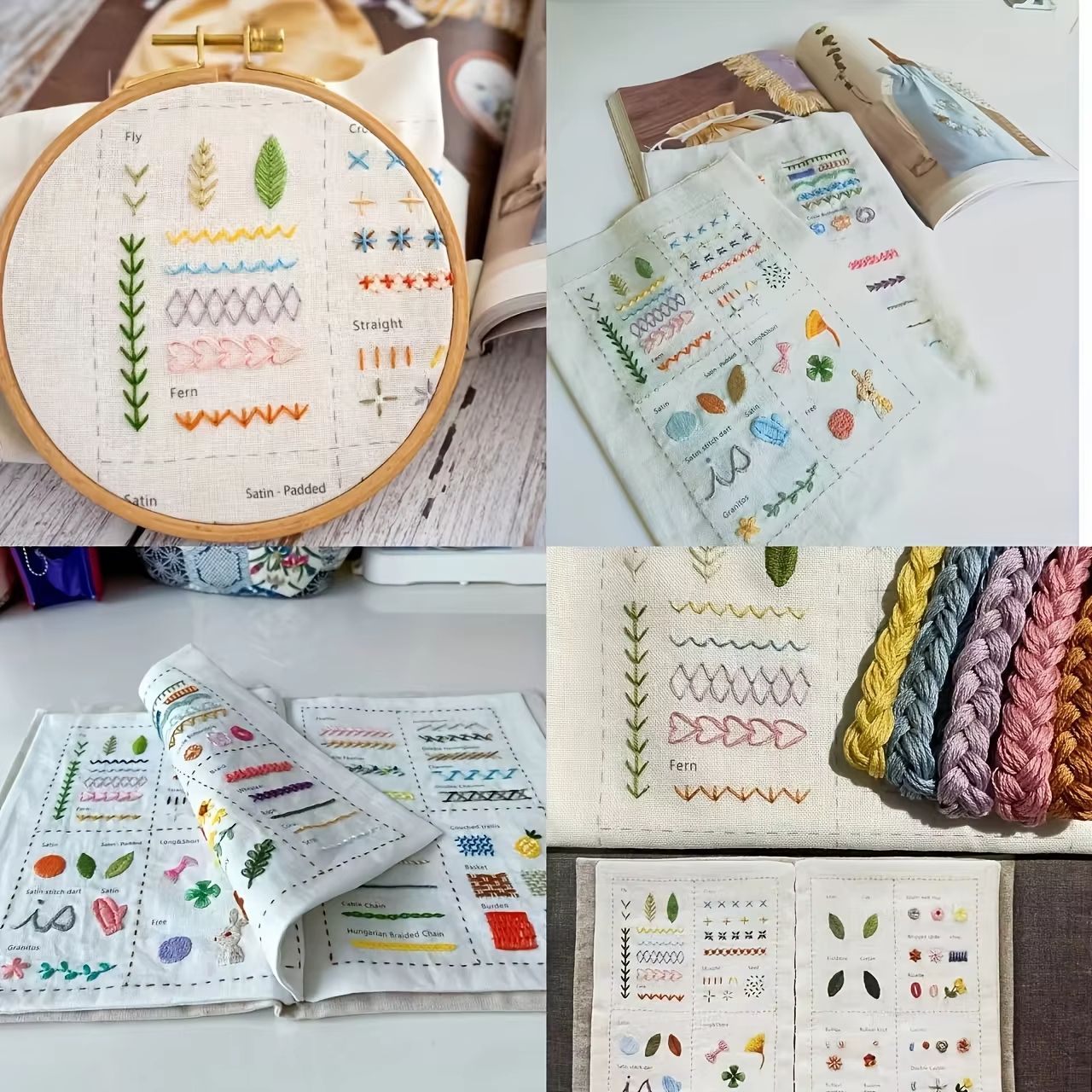 DIY Embroidery Stitch Book Set  Illustrated Guide For Creative Needlework Projects 1