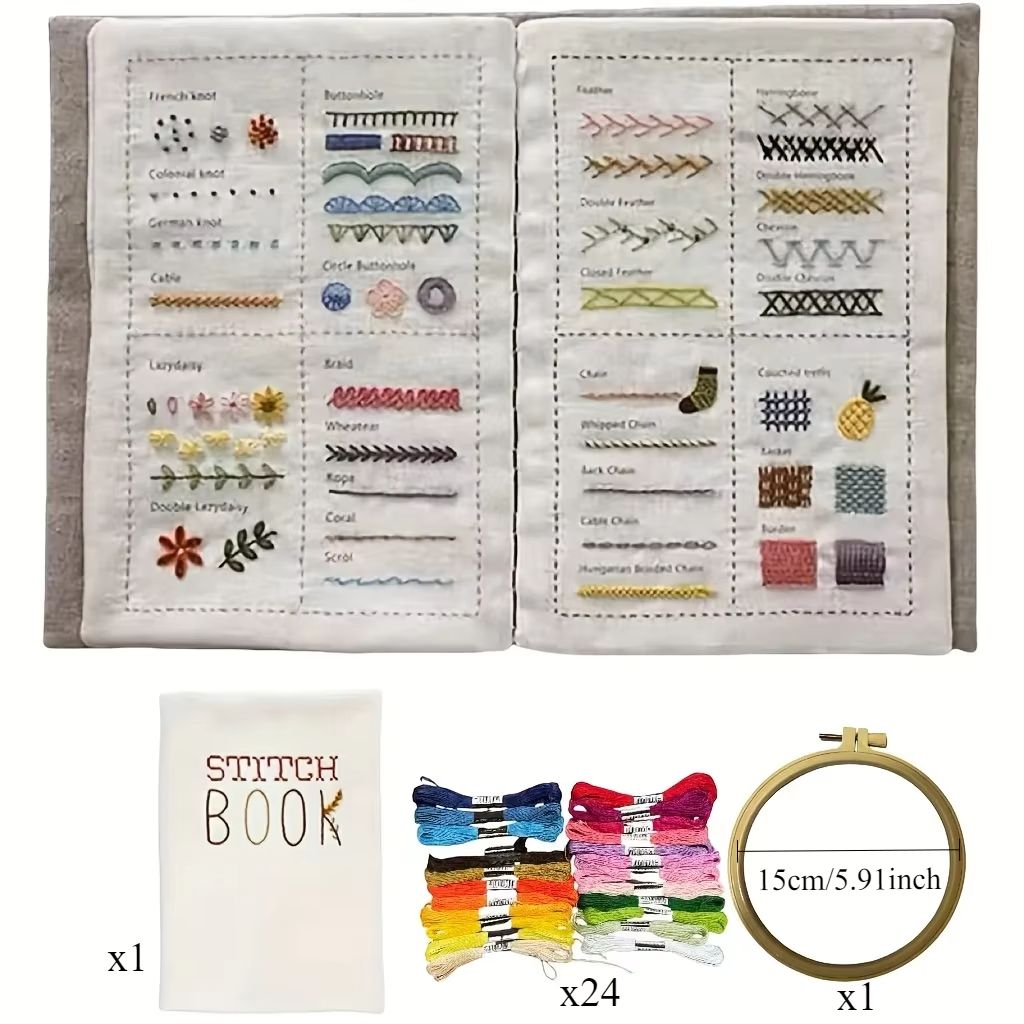 DIY Embroidery Stitch Book Set  Illustrated Guide For Creative Needlework Projects 7
