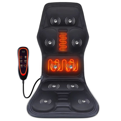 Infrared Heating Back Massager Cushion – Full-Body Vibrating Chair Pad for Car, Home & Office