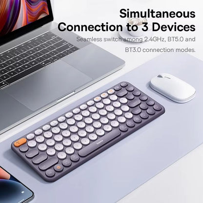 Baseus K01 Slim Wireless Bluetooth Keyboard  84Key Silent MultiDevice Keyboard For MacBook IPad PC  1