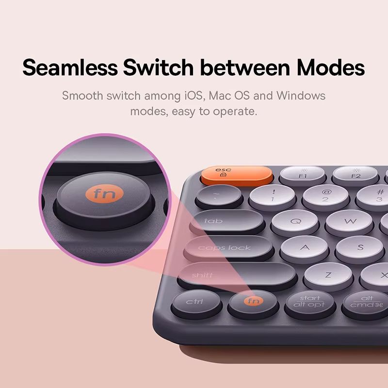 Baseus K01 Slim Wireless Bluetooth Keyboard  84Key Silent MultiDevice Keyboard For MacBook IPad PC  3