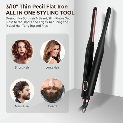 Mini Pencil Flat Iron  310 Hair  Beard Straightener With Adjustable Temperature For Short Hair  Ban 1