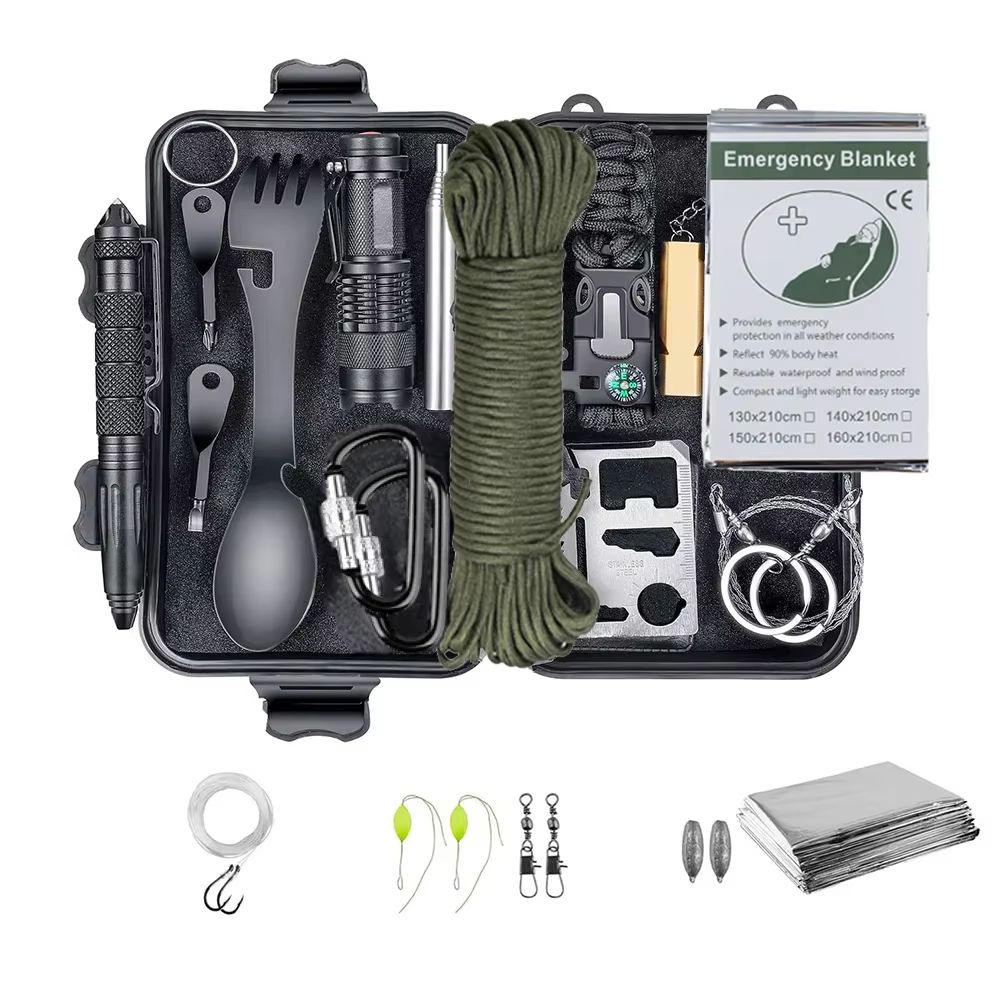 Professional Emergency Survival Kit – Compact Tactical First Aid & Outdoor Gear for Camping, Hiking, and Wilderness Safe