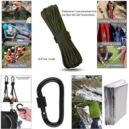 Professional Emergency Survival Kit  Compact Tactical First Aid  Outdoor Gear For Camping Hiking An 5