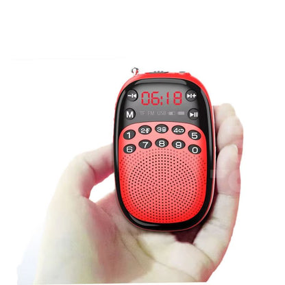 Mini Pocket FM Radio With Bluetooth Speaker  Portable Rechargeable DSP Radio With Recording TFUSB M 7