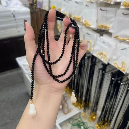 French Style Baroque Pearl And Green Sandstone Necklace For Women 7