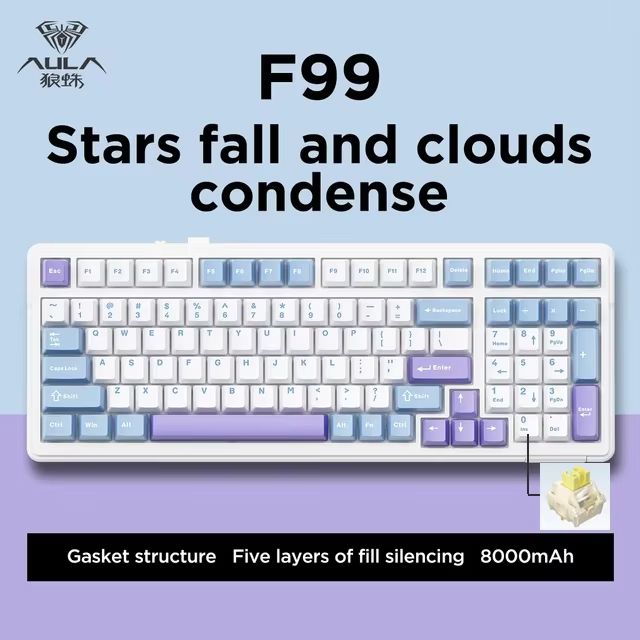 AULA F99 Wireless Mechanical Gaming Keyboard  99Key RGB HotSwappable With Bluetooth  Wired Modes 11