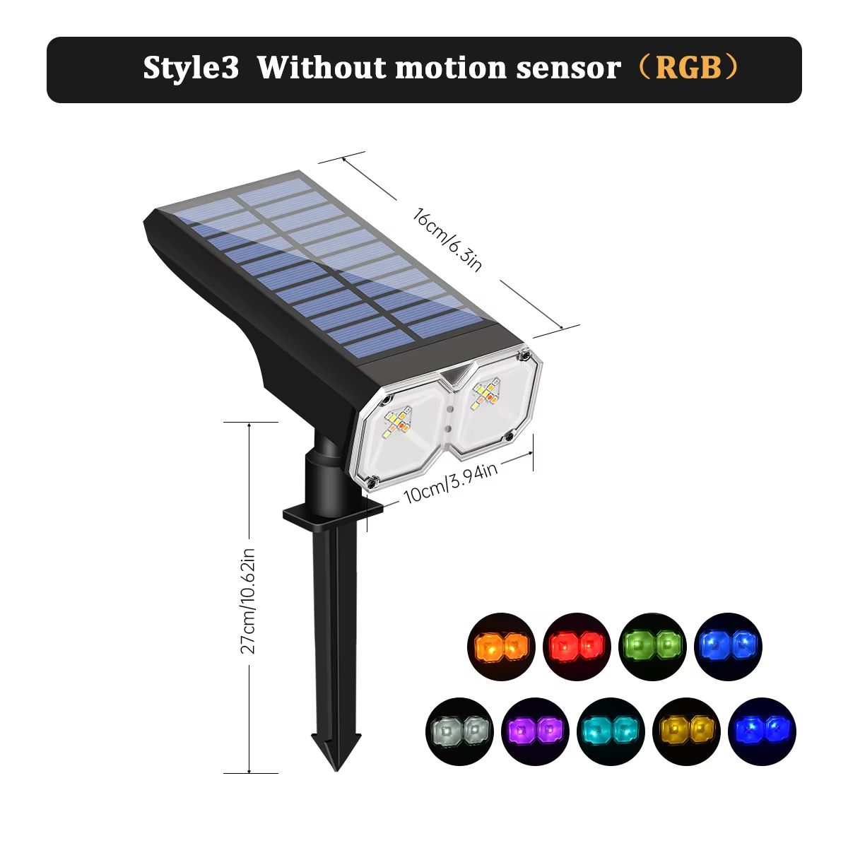 Upgraded Solar Landscape Spotlights  Waterproof RGB  Warm White Lights For Outdoor Driveway And Gar