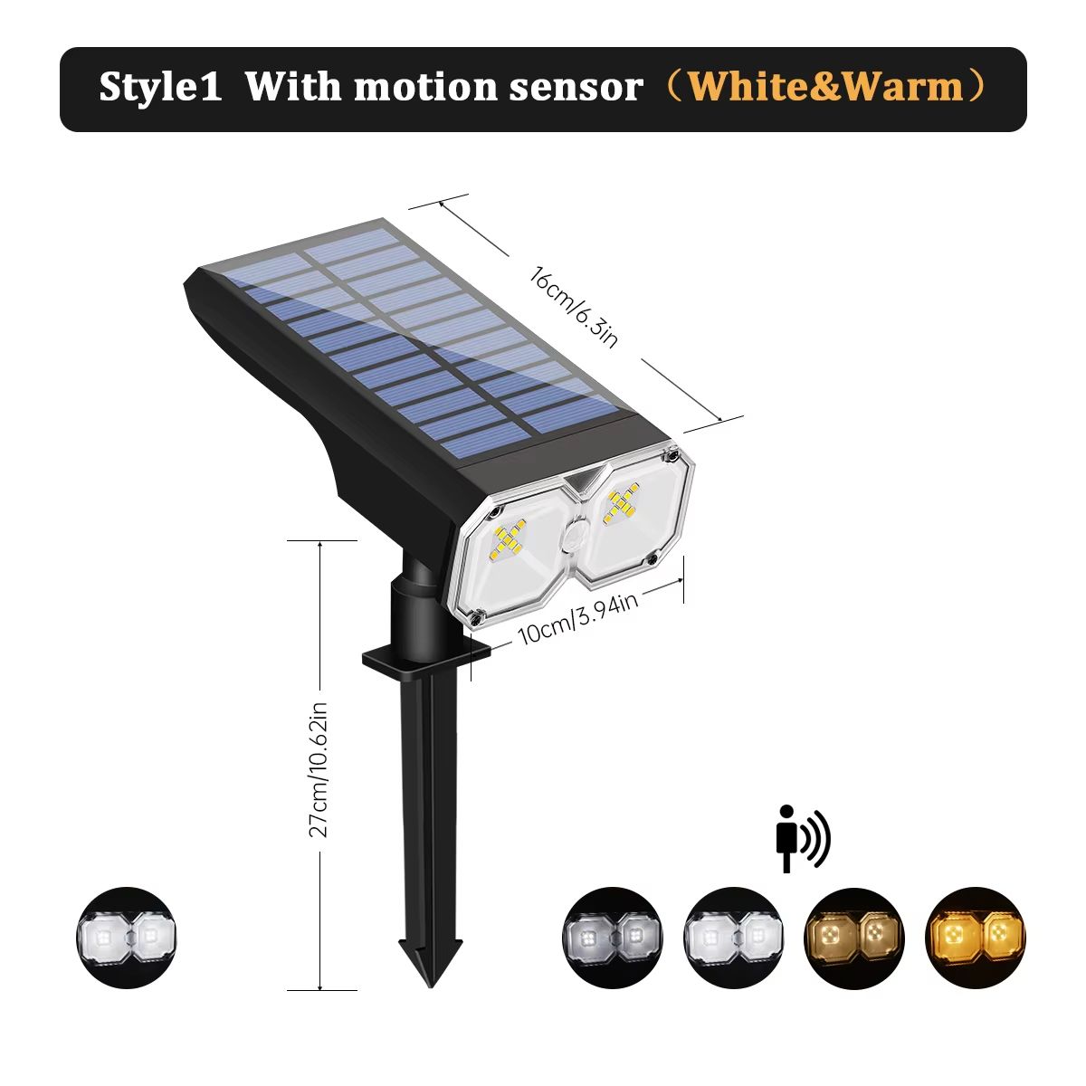 Upgraded Solar Landscape Spotlights  Waterproof RGB  Warm White Lights For Outdoor Driveway And Gar