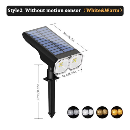 Upgraded Solar Landscape Spotlights  Waterproof RGB  Warm White Lights For Outdoor Driveway And Gar