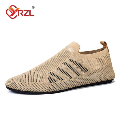 YRZL Men's Breathable Mesh Loafers – Lightweight Slip-On Driving Shoes for Summer