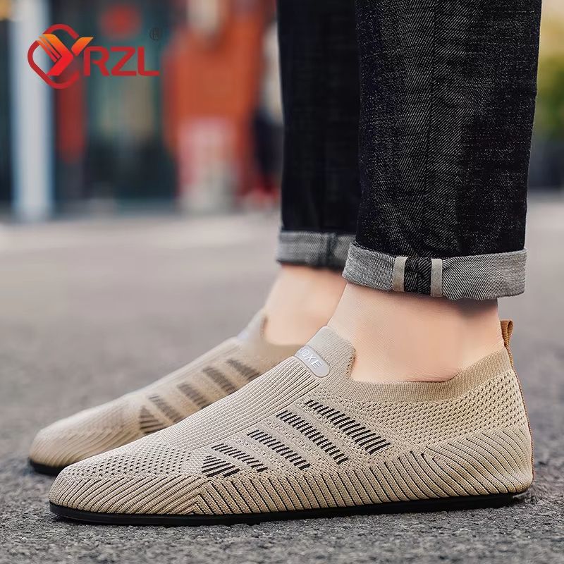 YRZL Mens Breathable Mesh Loafers  Lightweight SlipOn Driving Shoes For Summer 5