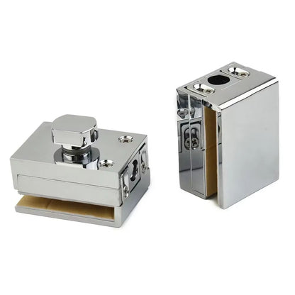NoDrill Glass Door Floor Latch Lock  Zinc Alloy Ground Bolt For Bathroom Toilet Shop Or Home Use 5