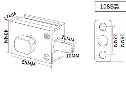 NoDrill Glass Door Floor Latch Lock  Zinc Alloy Ground Bolt For Bathroom Toilet Shop Or Home Use 6