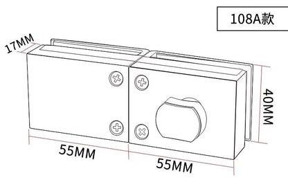 NoDrill Glass Door Floor Latch Lock  Zinc Alloy Ground Bolt For Bathroom Toilet Shop Or Home Use 7